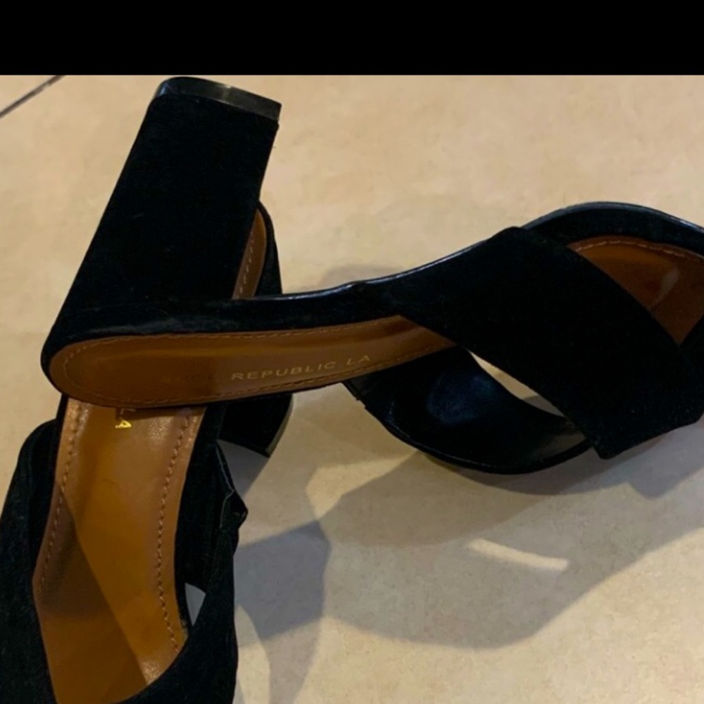 Black Velvet Slip-on Heels NWOT